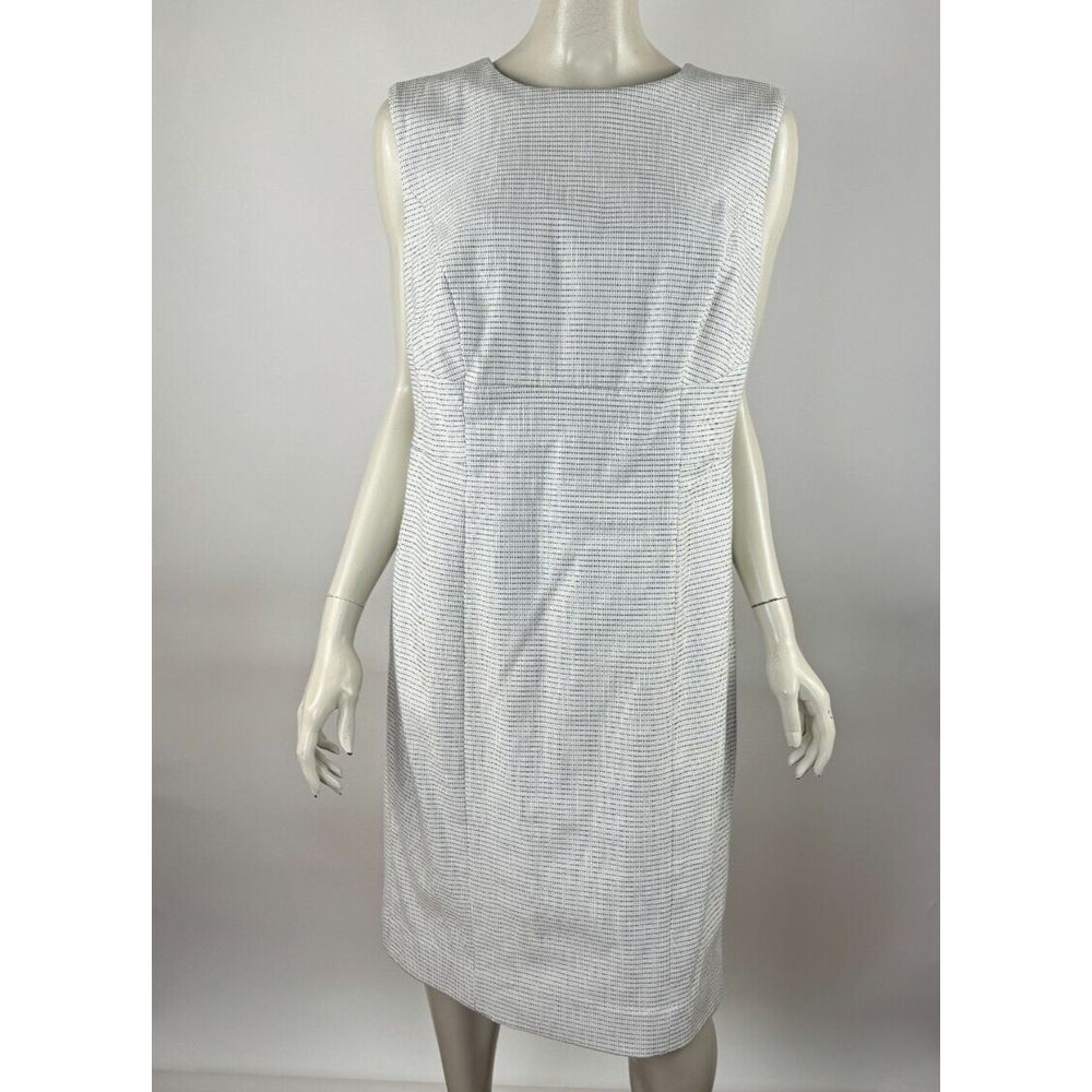 MM Lafleur Sleeveless Sheath Dress Women +1 NWOT Crew Neck Zip Closure Ivory